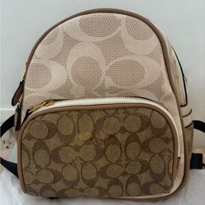 Inspired Signature Mini Backpack in Beige/Tan